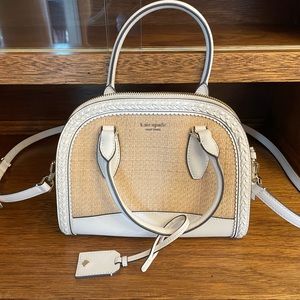 Kate Spade Reilly Straw Medium Dome Satchel/Shoulder Bag